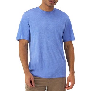 Chemise Homme Grande Taille Bleue à Col Rond en Coton Respirant Manches Courtes pour l'Été – Anti-Boulochage et Formelle - Product Image 4