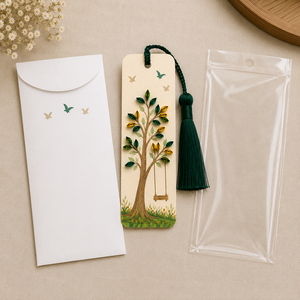 Marcapáginas de quilling hecho a mano con diseño de Árbol de la Vida al por mayor, tarjeta de quilling personalizada con borla, papelería con temática de naturaleza, fabricante ODM/OEM - Product Image 6