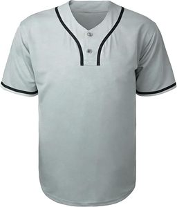 Maillot de baseball classique pour homme, manches courtes, 2 boutons, respirant, en maille, chemise de sport - Product Image 1