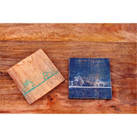 Ensemble de sous-verres carrés en bois vintage de luxe, logo personnalisé gravé, motif marocain, sous-verres en bois pour la décoration de la table à café