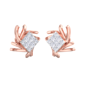 Luxury 18K Rose Gold Lab Grown Princess Cut Solitaire Diamond Stud <b>Earrings</b> Women's Elegant <b>Fine</b> Jewelry Wholesale Supplier - Product Image 3