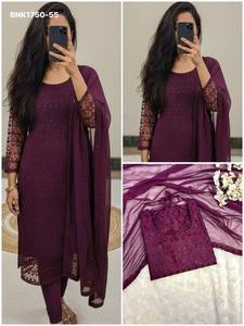 New Arrival Net with Chikankari work Readymade Straight 3/4 Sleeve <b>Kurti</b>-Legging-Georgette Lace Border Dupatta Woman Fashion - Product Image 4