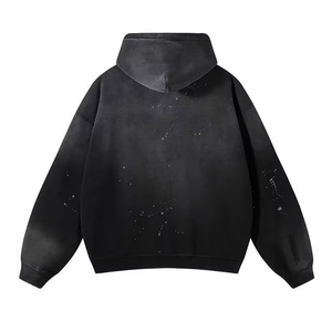 Sudaderas con Capucha para Hombre, Corte Ajustado, Lavado Ácido, con Logotipo Personalizado, Estampado Sólido, Estilo Vintage Desgastado para Invierno, Precio al por Mayor - Product Image 2
