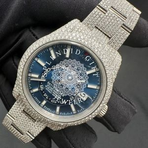 Reloj de Diamantes Splendid Gift de 28 mm con Caja Plateada, Esfera de Cristal de Zafiro, Movimiento Analógico de Cuarzo ETA, Reloj de Lujo para Hombre, Resistente al Agua hasta 10 m - Product Image 4