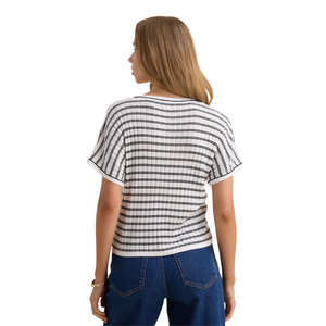 เสื้อถักคอวีทรงเข้ารูป แขนสั้น ผ้าริบเนื้อนุ่ม ยืดหยุ่น ไม่ยับง่าย สไตล์ลำลอง เหมาะสำหรับใส่ในชีวิตประจำวัน ฤดูใบไม้ร่วง - Product Image 4