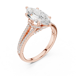 Componente de Anillo Halo Redondo Marquise Personalizado, Diseño de Anillo con Gema Redonda de Múltiples Tamaños, Distribución de Anillos, Diseño Pre-Producción - Product Image 4