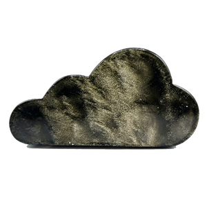 Pierre précieuse en obsidienne dorée sculptée en forme de nuage, cristal de nuage, décoration d'intérieur, grossiste en cristaux sculptés en forme de nuage - Product Image 1