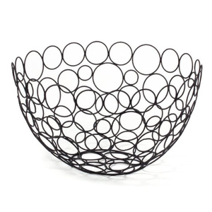 Modern Industrial Style Metal Eco-Friendly <b>Foldable</b> Circle Fruit <b>Basket</b> Wire Storage Bowl for Home Kitchen Countertop Organizer - Product Image 3