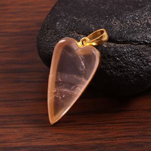 Collier avec pendentif en argent sterling 925 fait à la main sans nickel pour femmes, quartz rose, pierres précieuses, monture en or plaqué rhodium - Product Image 3