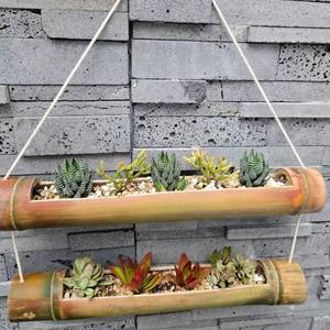 Pot de fleurs suspendu en bambou naturel pour la décoration de cafés, restaurants et centres de villégiature - Fournisseur en gros - Product Image 2