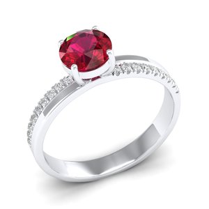 Anillos de Oro Sólido de 14K con Diamantes Certificados por IGI y Rubíes, Precio al por Mayor REYES, Joyería Fina de Lujo para Bodas - Product Image 2