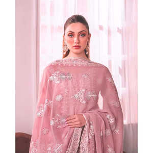 ชุดเสื้อผ้าอินเดียและปากีสถานสวยงามสำหรับงานปาร์ตี้ ชุดเสื้อและกางเกงพร้อมผ้าคลุมไหล่ - Product Image 2