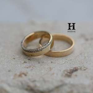 Anillo de Boda de Lujo en Oro Blanco de 14K, Media Eternidad, con Diamantes Redondos Brillantes Cultivados en Laboratorio, Anillo Apilable con Micropavé, Anillo de Aniversario - Product Image 3