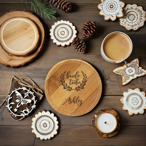 Wooden Coasters for Home Use Table Cup <b>Teacup</b> & Mug Mat Decorative Household Cup Pad for Dinning Table - Product Image 4
