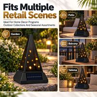 Lampu Pemakaman Tenaga Surya 3D, Lampu Kubur Tenaga Surya, Lilin Kubur Tenaga Surya, Lampu Peringatan Desain Piramida, Grosir Pemakaman Eropa, OEM