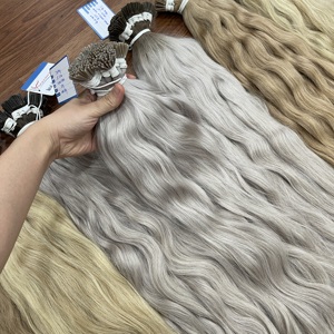 Extensions de cheveux naturels ondulés vietnamiens de luxe en kératine I-tip, prix de gros usine, prêts à être expédiés - Product Image 5