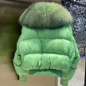 Nueva Colección 2026 Chaqueta Corta de Plumón para Mujer, Chaqueta de Invierno con Cuello de Piel de Zorro, Chaqueta Parka con Cierre Frontal - Product Image 5
