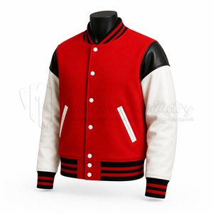 Chaqueta Universitaria Personalizada, Cuerpo de Lana, Mangas de Cuero, Chaqueta de Béisbol Estilo Letterman, Fabricante de Marca Privada OEM - Product Image 3