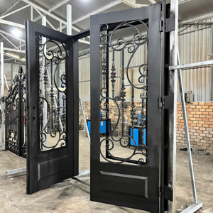 Porte en fer forgé sur mesure pour maisons, portes d'entrée élégantes, portes extérieures durables avec options de design intérieur moderne - Product Image 1