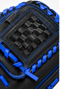Topline Professional Black Leather <b>Baseball</b> <b>Glove</b> with Blue Lacing for Fielding Training - Product Image 6