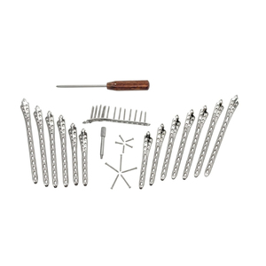 Juego de Placas Tibiales Mediales Ortopédicas Premium con Bloqueo de 3.5mm, 6-12H R+L, con Tornillos para Cirugía de Fracturas, Implantes de Acero Inoxidable - Product Image 1