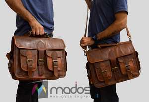 Porte-documents vintage en cuir véritable pour homme — Sac à bandoulière et sacoche décontractée pour appareil photo, idéal pour les voyages - Product Image 5