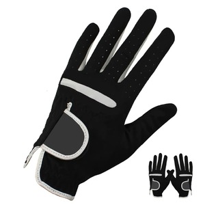 Guantes de golf de piel de cordero negra de alta calidad, suaves, transpirables, con marca personalizada y características antideslizantes. - Product Image 3
