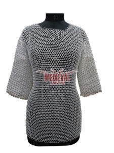 Camisa de Malla de Aluminio de Media Manga con Anillos de 10mm, Armadura Medieval Vikinga Hecha a Mano para Recreación Histórica, Disfraz de Halloween, Traje de Caballero - Product Image 2
