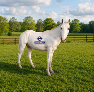 Nueva Estatua de Caballo Blanco 2026 con Logotipo de Fibrecrafts para Decoración del Hogar - Product Image 1
