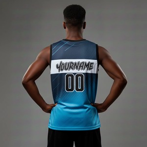 Maillot de basket-ball respirant en maille, personnalisable avec numéro et nom d'équipe, haute qualité, prix abordable, unisexe, grandes tailles, anti-bactérien, séchage rapide - Product Image 2