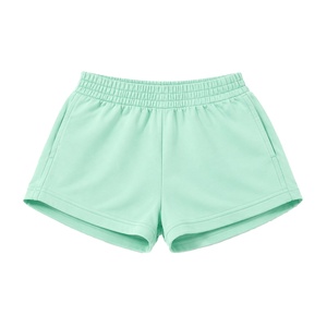 Shorts en tricot orange pour femmes, taille mi-haute, fermeture élastique, respirant, style décontracté, couleur unie, coupe régulière - Product Image 5