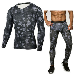 Ensemble de compression personnalisé pour hommes – Vêtements de sport et fitness respirants et anti-humidité pour l'entraînement quotidien en salle de sport - Product Image 2