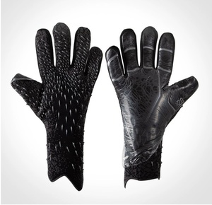 Football Goalkeeper Gloves Full Finger Sheepskin Leather PU Material Non-Slip Breathable Quick Drying Adjustable Wrist <b>Strap</b> - Product Image 2