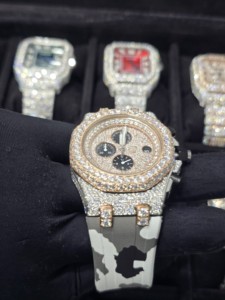 Nuevo Reloj Cronógrafo Mecánico para Hombre con Cristales de Moissanita y Zafiro, Chapado en Oro, de Acero Inoxidable, Estilo Hip Hop de Lujo - Product Image 3