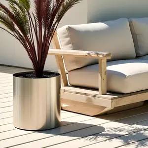 Macetas de Acero Inoxidable de Tamaño Personalizado para Interiores y Exteriores, Venta al por Mayor OEM, Macetas Metálicas Resistentes a la Oxidación para Balcón y Jardín - Product Image 1