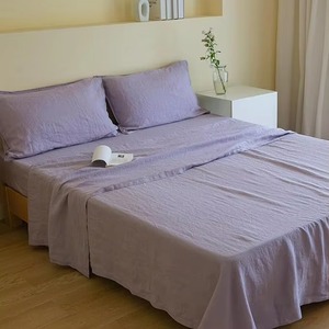 Ensemble de draps ultra-légers 100% lin français avec drap-housse, drap plat et deux taies d'oreiller - Product Image 1