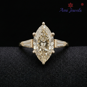 Anillo de Compromiso Moderno de Oro de 14K con Diamante Certificado IGI en Engaste de Garras, Anillo de Boda Pulido Brillante, Joyería de Regalo para Uso Diario - Product Image 1