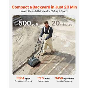 Machine de compactage du sol à gaz de 5 KN de force, sortie électrique de 130 W, piqueur de sol électrique, profondeur de 3,9 m, vitesse de 16 m/min, 3304 pieds carrés/h - Product Image 3