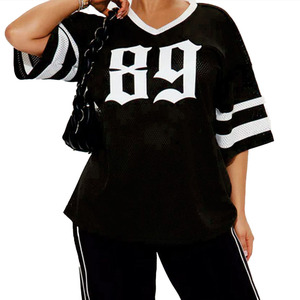 Camiseta Deportiva Moderna con Logotipo Personalizado, Estilo Boxy Cropped, Jersey de Fútbol Americano, Talla Grande, Unisex, Ropa Deportiva Urbana, Jersey de Malla - Product Image 5