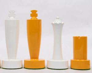 Piezas de ajedrez Berliner de alta calidad en madera de boj amarilla y blanca, altura del rey de 3.7 cm, al mejor precio. - Product Image 2