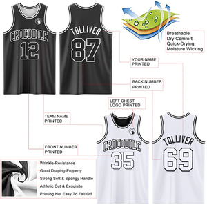 Maillot de basket-ball réversible personnalisé, vêtements de sport, fournisseur OEM - Product Image 4