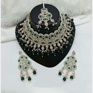 Juego de Collar de Diseño Jewelemarket con Piedras Austriacas Brillantes y Perlas, Joyería Fina-10575395BLP - Product Image 5