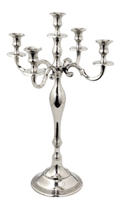 Candélabres à 5 bras avec fleur pour centres de Table de mariage/candélabres à 5 bras-centre de Table de mariage-bougie en argent - Product Image 3