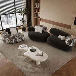 Bilbao 2-Seater Retro Pebble <b>Sofa</b> Special-Shaped Minimalist Couch for <b>Small</b> Apartments Homestays Beauty Salons - Product Image 4