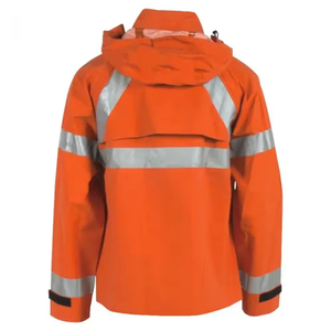 Chaqueta de Seguridad de Alta Visibilidad Clase 2 Naranja Reflectante Impermeable con Capucha y Bolsillos, Chaqueta de Trabajo Reflectante - Product Image 4