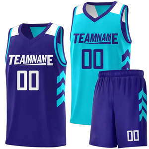 Uniforme de basket-ball personnalisé à séchage rapide 100% polyester avec col en V et bretelles réglables - Product Image 4
