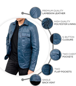 ประกอบเสื้อแจ็คเก็ตหนังแฟชั่นสำหรับผู้ชายคุณภาพสูง เหมาะกับทุกงบประมาณ พร้อมตัวเลือกแขนยาวสุดเท่ รุ่นใหม่ - Product Image 5