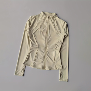 Wholesale Women Activewear Yoga Jackets Nylon Soft Ribbed <b>Tops</b> Seamless Slim Fit <b>Zip</b> <b>up</b> Long Sleeve Fitness Jacket - Product Image 6