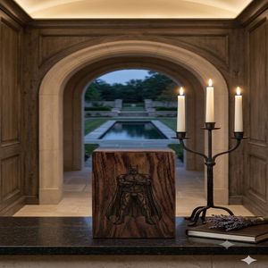 Wooden Cremation Urn Carved Batman Design Natural Wood Finish Adult <b>Memorial</b> <b>Keepsake</b> <b>Box</b> Customizable - Product Image 3