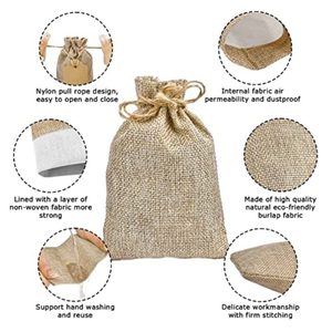 Sacs cadeaux en toile de jute naturelle avec cordon en jute et étiquettes artisanales - Product Image 3